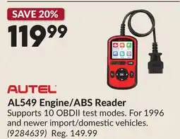 Princess Auto AL549 Engine/ABS Reader offer