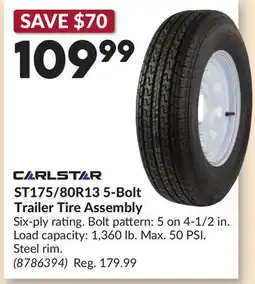 Princess Auto ST175/80R13 5-Bolt Trailer Tire Assembly offer