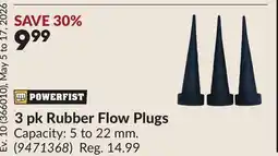 Princess Auto 3 pk Rubber Flow Plugs offer