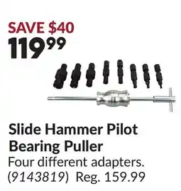Princess Auto Slide Hammer Pilot Bearing Puller offer