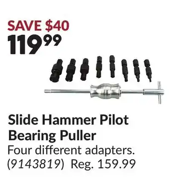 Princess Auto Slide Hammer Pilot Bearing Puller offer