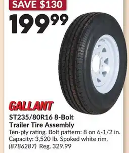 Princess Auto ST235/80R16 8-Bolt Trailer Tire Assembly offer
