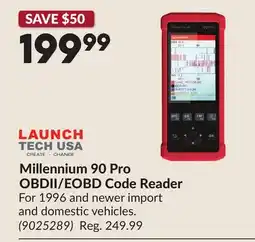 Princess Auto Millennium 90 Pro OBDII/EOBD Code Reader offer