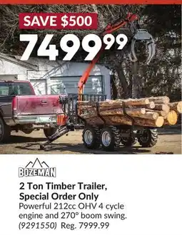 Princess Auto 2 Ton Timber Trailer, Special Order Only offer