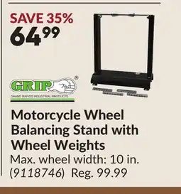 Princess Auto Motorcycle Wheel Balancing Stand with Wheel Weights offer