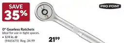 Princess Auto 0° Gearless Ratchets, 1/4 in. dr offer