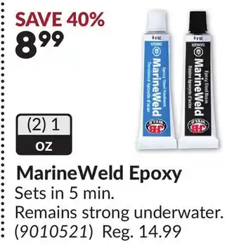 Princess Auto MarineWeld Epoxy offer