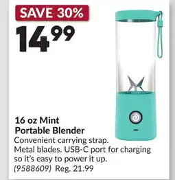 Princess Auto 16 oz Mint Portable Blender offer