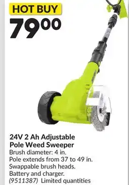 Princess Auto 24V 2 Ah Adjustable Pole Weed Sweeper offer