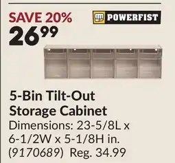 Princess Auto 5-Bin Tilt-Out Storage Cabinet offer