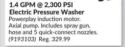 Princess Auto 1.4 GPM @ 2,300 PSI Electric Pressure Washer offer