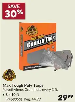 Princess Auto Max Tough Poly Tarps offer