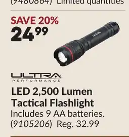 Princess Auto LED 2,500 Lumen Tactical Flashlight offer