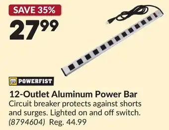 Princess Auto 12-Outlet Aluminum Power Bar offer