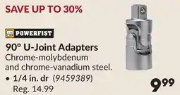 Princess Auto 90° U-Joint Adapters 1/4 in. dr offer