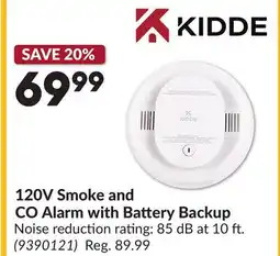 Princess Auto 120V Smoke and CO Alarm with Battery Backup offer