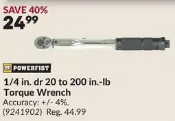 Princess Auto 1/4 in. dr 20 to 200 in.-lb Torque Wrench offer
