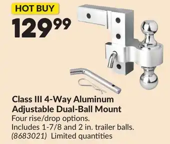 Princess Auto Class III 4-Way Aluminum Adjustable Dual-Ball Mount offer