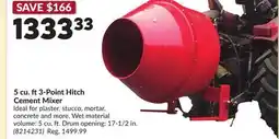 Princess Auto 5 cu. ft3-Point Hitch Cement Mixer offer