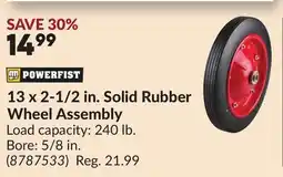 Princess Auto 13 x 2-1/2 in. Solid Rubber Wheel Assembly offer
