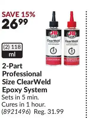 Princess Auto 2-Part Professional Size ClearWeld Epoxy System offer