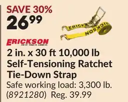 Princess Auto 2 in. x 30 ft10,000 lb Self-Tensioning Ratchet Tie-Down Strap offer