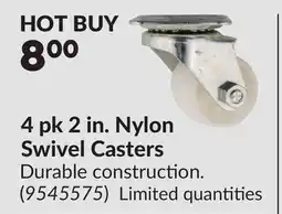 Princess Auto 4 pk 2 in. Nylon Swivel Casters offer