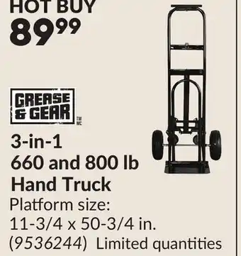 Princess Auto 3-in-1 660 and 800 lb Hand Truck offer