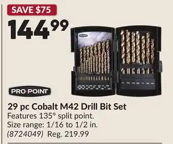 Princess Auto 29 pc Cobalt M42 Drill Bit Set offer