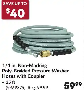 Princess Auto 1/4 in. Non-Marking Poly-Braided Pressure Washer Hoses with Coupler, 25 ft offer