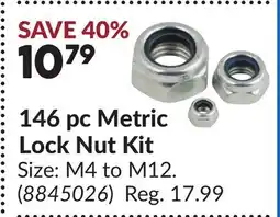 Princess Auto 146 pc Metric Lock Nut Kit offer