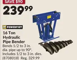 Princess Auto 16 Ton Hydraulic Pipe Bender offer
