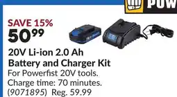 Princess Auto POWERFIST Battery and Charger Kit For Power Fist 20V tools offer