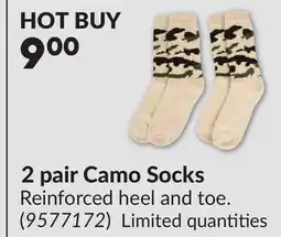 Princess Auto 2 pair Camo Socks offer