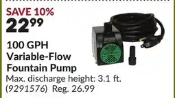 Princess Auto 100 GPH Variable-Flow Fountain Pump offer