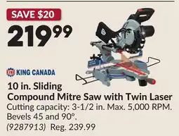 Princess Auto 10 in. Sliding Compound Mitre Saw with Twin Laser offer