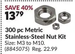 Princess Auto 300 pc Metric Stainless-Steel Nut Kit offer