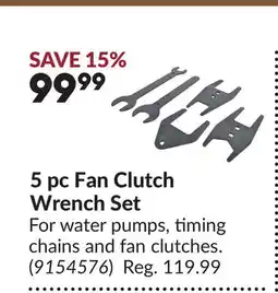 Princess Auto 5 pc Fan Clutch Wrench Set offer