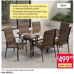 Kitchen Stuff Plus 7 Pc. Harrison Patio Table & Chairs offer