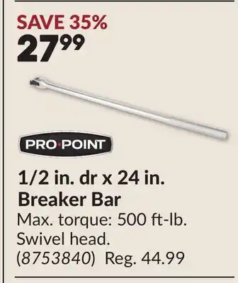 Princess Auto 1/2 in. dr x 24 in. Breaker Bar offer