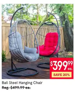 Kitchen Stuff Plus Bali Steel Hanging Chair offer