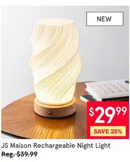 Kitchen Stuff Plus JS Maison Rechargeable Night Light offer