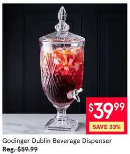 Kitchen Stuff Plus Godinger Dublin Beverage Dispenser offer