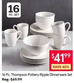 Kitchen Stuff Plus 16 Pc. Thompson Pottery Ripple Dinnerware Set offer