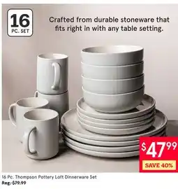 Kitchen Stuff Plus 16 Pc. Thompson Pottery Loft Dinnerware Set offer