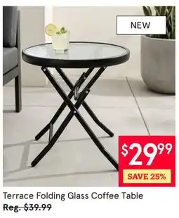 Kitchen Stuff Plus Terrace Folding Glass Coffee Table offer