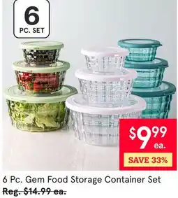 Kitchen Stuff Plus 6 Pc. Gem Food Storage Container Set offer