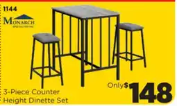 Surplus Furniture Grey & Black Metal 3-Piece Counter Height Dinette Set offer