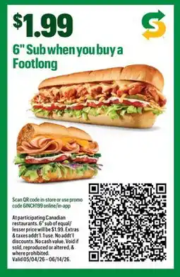 Subway Footlong offer