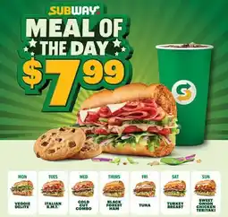 Subway SUBWAY MEAL OF THE DAY offer